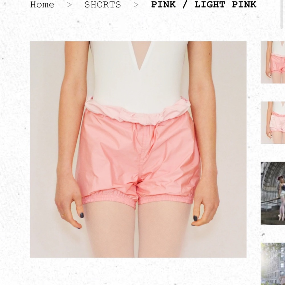 Pink Reversible Bullet Pointe Trash Bag Shorts